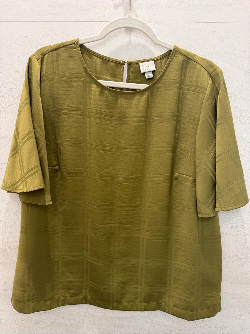 a new day olive green short-sleeve blouse